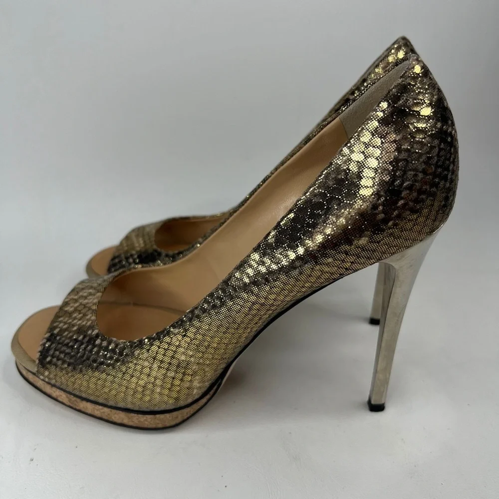 GIUSEPPE ZANOTTI DESIGN Made in Italy 🇮🇹 GENUINE LEATHER Snakeskin Heels‎ 38.5
